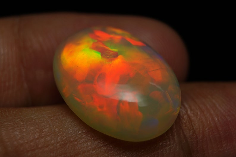 Very Gorgeous 8.20 Carat Multi Fire Ethopian Opal best For All Type Jewelry 19X14X6 MM Multi Flashy Fire Pear Shape Cabochon Ethopian opal