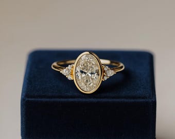 Anillo Art Déco vintage de oro de 14k con diamantes: joyería de compromiso hecha a mano.