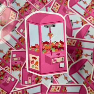 Pink Claw Machine Vinyl Sticker