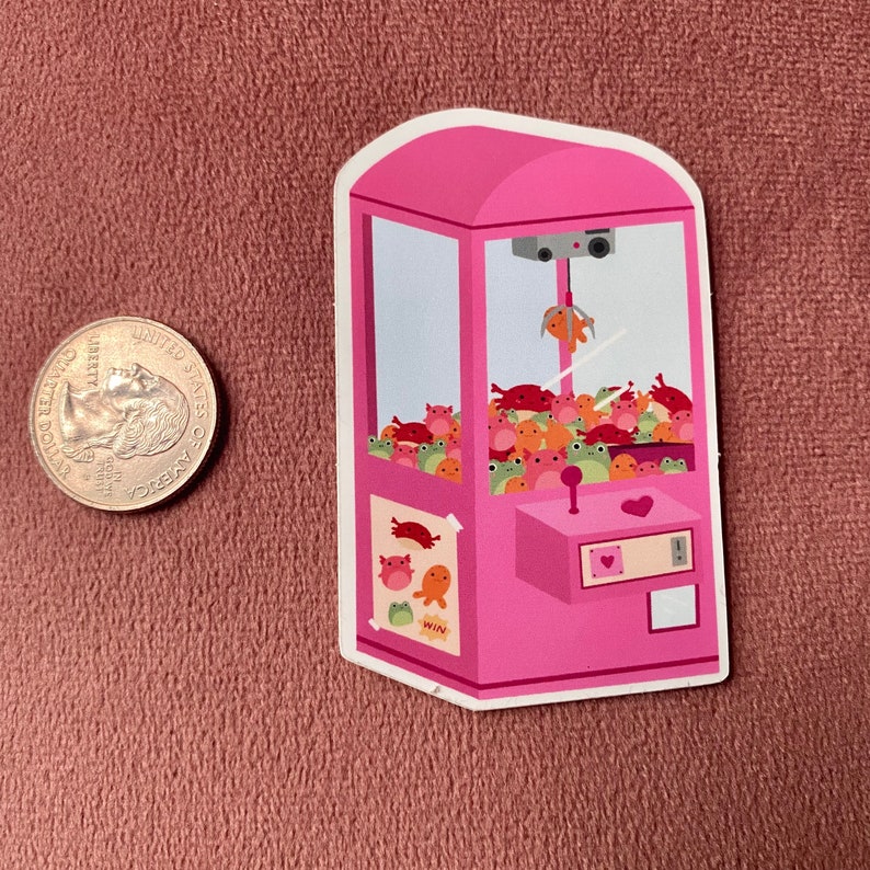 Pink Claw Machine Vinyl Sticker - Etsy