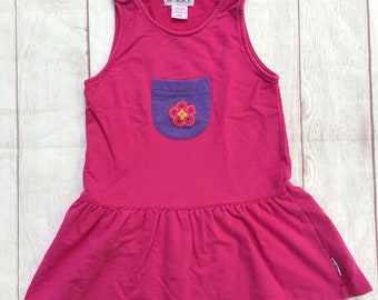 Gymboree Girls Dress Size Large Size 3-4 yrs Pink Flower Rainbow Tag 90s Vintage