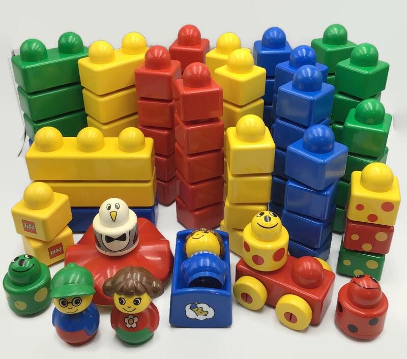 LEGO Duplo Primo 90 Pc. Lot Car Figures Rounded Toddler Building