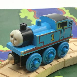 Hard at Work Sad Face Thomas #1 Tank Engine Himself Wooden Railway Train 2001 Vintage