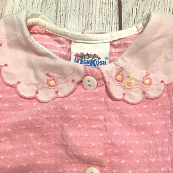 OshKosh B'Gosh Girls Polka Dot Romper Size 6-9 Mo… - image 3