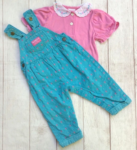 OshKosh B'Gosh Girls Overalls Outfit Size 18 Mont… - image 1