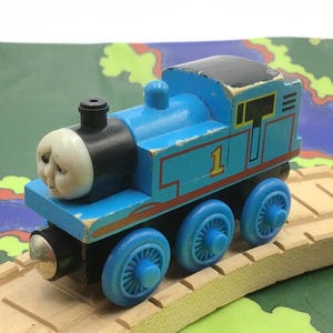Hard at Work Sad Face THOMAS #1 Tank Engine Himself Wooden Railway Train 1998