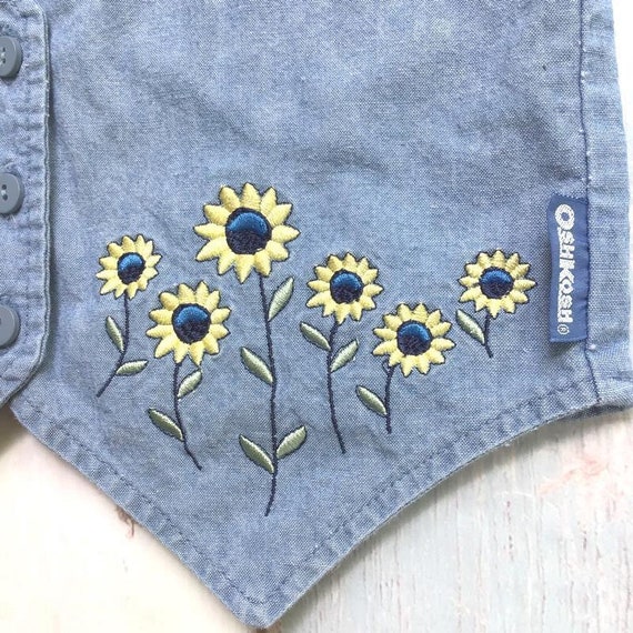 OshKosh B'Gosh Girls Sunflower Vest Size 4 Light … - image 5