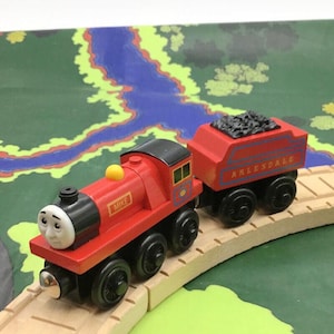 Thomas & Friends Mike with Tender Arlesdale Engine Wooden Railway Train Track Vintage Learning Curve 2003