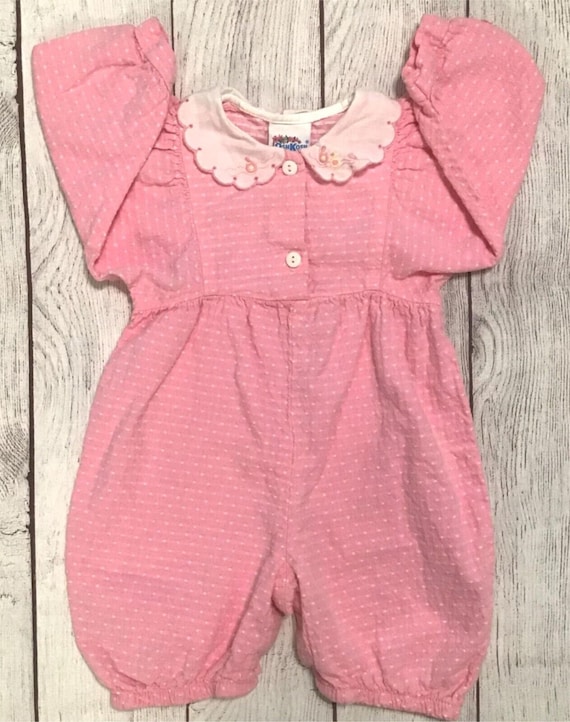 OshKosh B'Gosh Girls Polka Dot Romper Size 6-9 Mo… - image 1