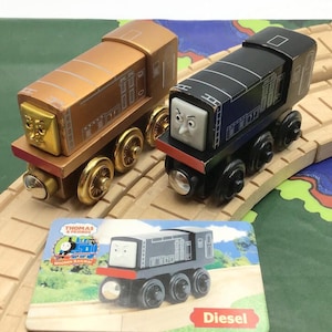 Thomas & Friends Retired Diesel Black and Bronze Wooden Railway Train Engines Vintage Retired Early 2000s