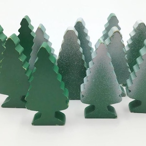 Thomas & Friends 12 Pine Trees Vintage 90s Snowy Green Evergreen Wooden Railway