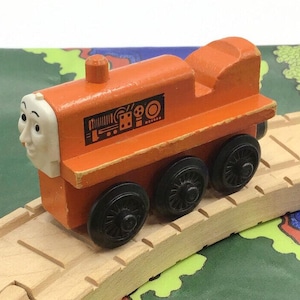 Thomas & Friends Terence the Tractor 1993 Flat Magnet Stapled Bottom Wooden Railway Train 1993 Vintage