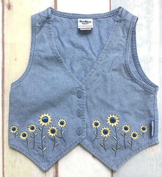 OshKosh B'Gosh Girls Sunflower Vest Size 4 Light … - image 1