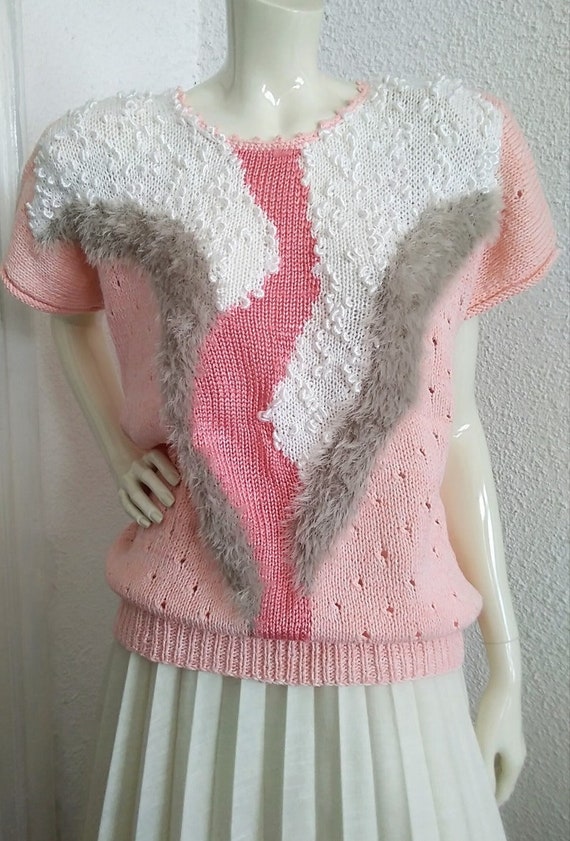 80s pop-art sweater intarsia sleeveless sweater sp