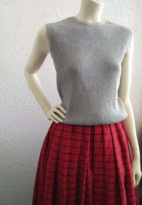 60s boxy knitted blouse preppy blouse minimalist … - image 2