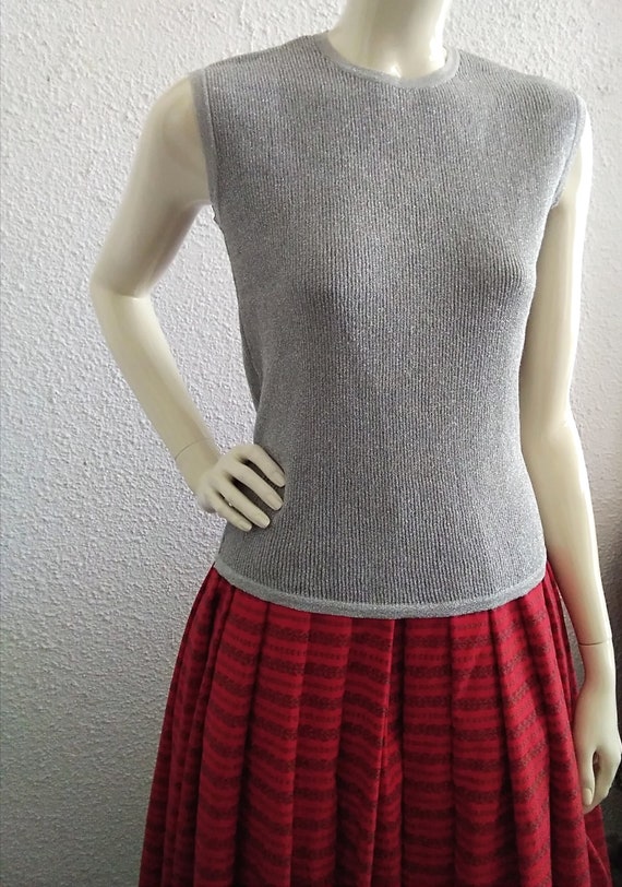 60s boxy knitted blouse preppy blouse minimalist … - image 4