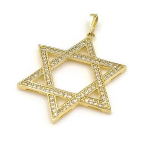 Interwoven Star of David Pendant 14K Solid Yellow Gold
