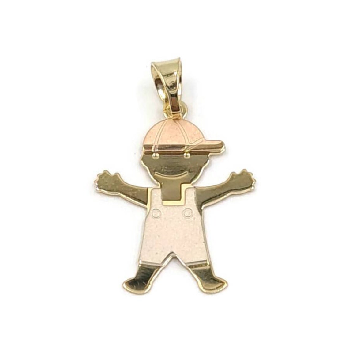 Boy Charm Pendant Solid Gold 14K New Born Pendant Etsy