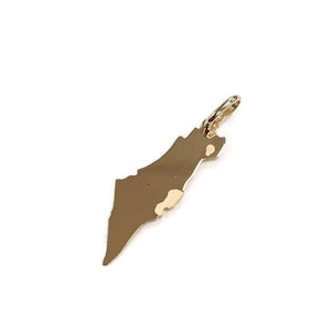 Landkarte Israel Glänzender Anhänger 14K Gelbgold