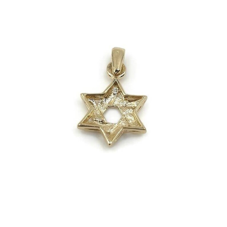 Interwoven Star of David Shiny 14k Solid Gold Pendant