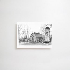 Christmas at the Library Greeting Card With Matching Envelope | Original Artwork in Graphite | Billy Graham Library | Christmas Card