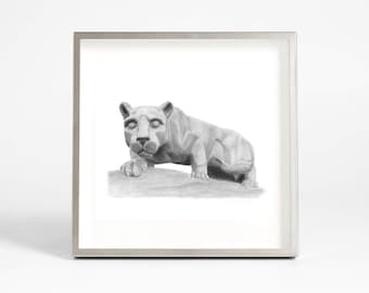 Penn State Lion Shrine Print | PSU Wall Art | Penn State Fathers Day Gift