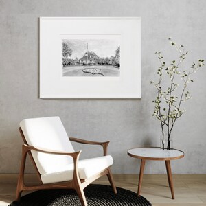 Black and white Master's wall art, an archival quality art print of Augusta National golf course, home to the Master's golf tournament.