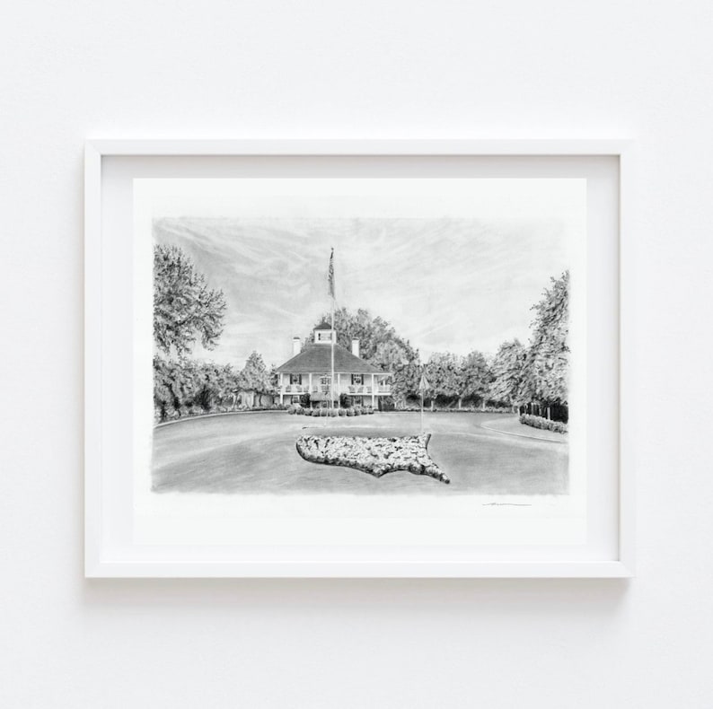 Augusta National Golf Course | Augusta National Wall Art | Masters Golf | Masters Golf Wall Art | Black and White Wall Art | Christmas 