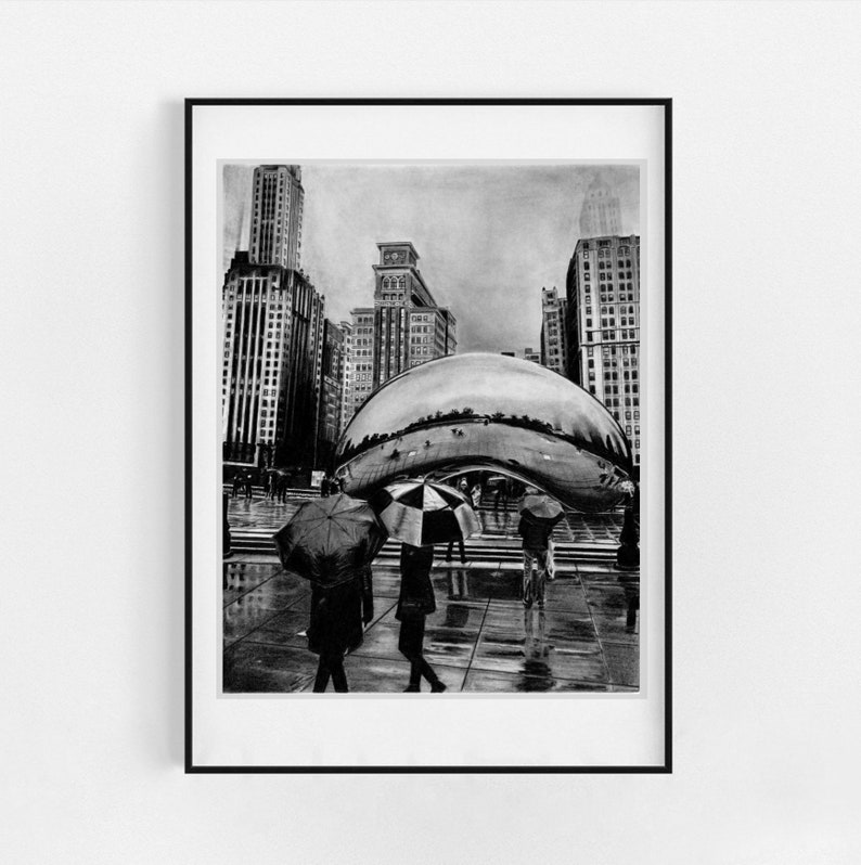 Chicago Wall Art Set of 4 Chicago Art Print Chicago Etsy