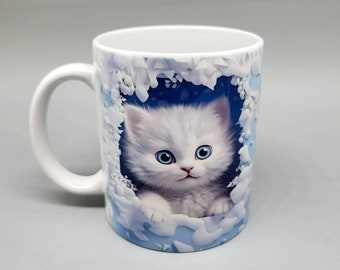 Kindertasse Katze in 3D Optik | Katzentasse | Kätzchen