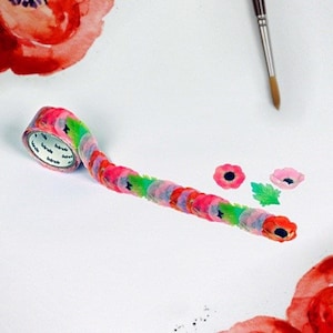 Nuovo! Bande 200Pcs Anemone Fiore / Bouquet Washi Adesivo Roll Japan Beautiful Cute Bullet Journal Scrapbook Diario Planner Valentines Regalo