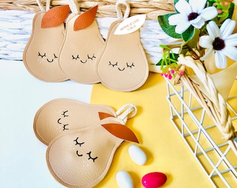 Personalized pear candy bag, fruit candy box, container for baptism, birthday, communion and wedding