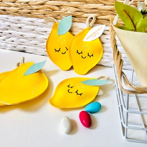 Sachet dragée personnalisé citron, sachets dragées, baptême anniversaire et communion