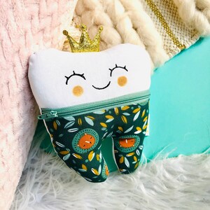 Personalized milk tooth box for children Vert Lion