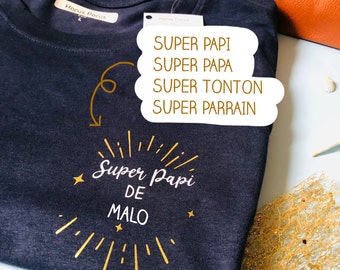 T-shirt Homme personnalisé, cadeau de Noël Papi, Papa, Parrain et Tonton