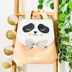 Sac à dos maternelle personnalisé, sac à dos panda pour garçon et fille en similicuir