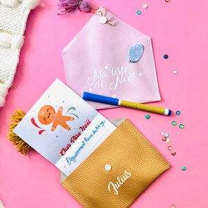 Carta personalizada de Papá Noel, sobre de idea de regalo de Navidad de piel sintética