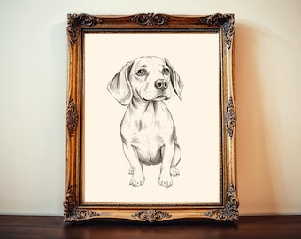 Arte de Beagle vintage: decoración rústica de granja para amantes de los perros - Arte de pared imprimible