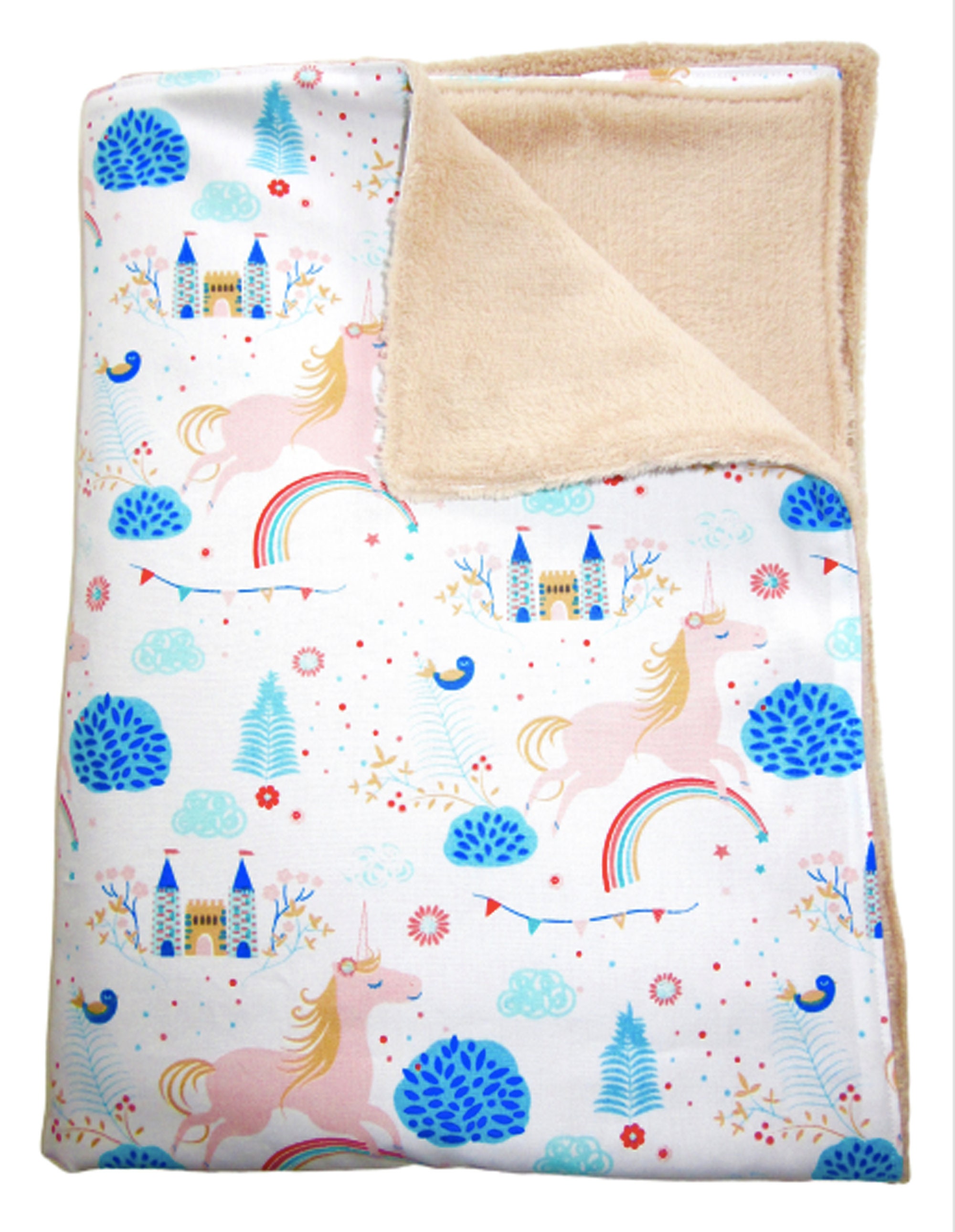 Couverture Bébé, Motif Licorne, Château