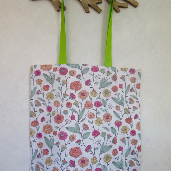 Sac cabas Fleurs sauvages - Fait main en France