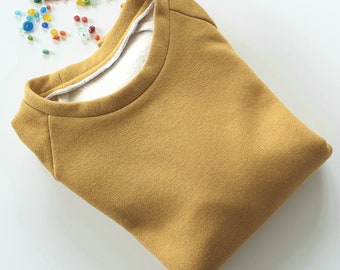 Shimmering yellow sweatshirt for women in cotton lurex