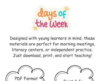 Actividad de aprendizaje de los días de la semana: colorear, leer y trazar (patrón en PDF)