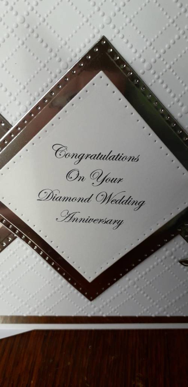 Diamond Wedding Anniversary Card Etsy