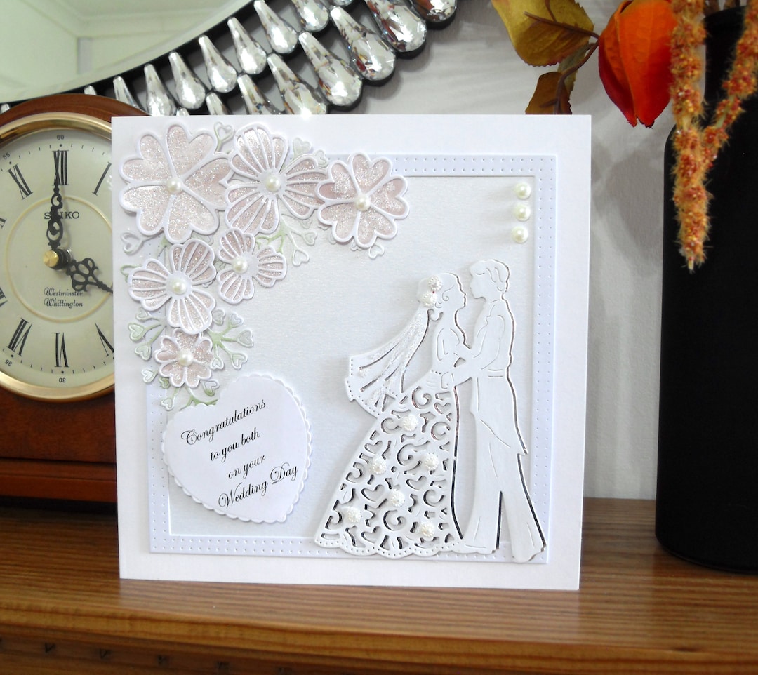 Handmade Personalised Wedding Card - Happy Couple. - Etsy