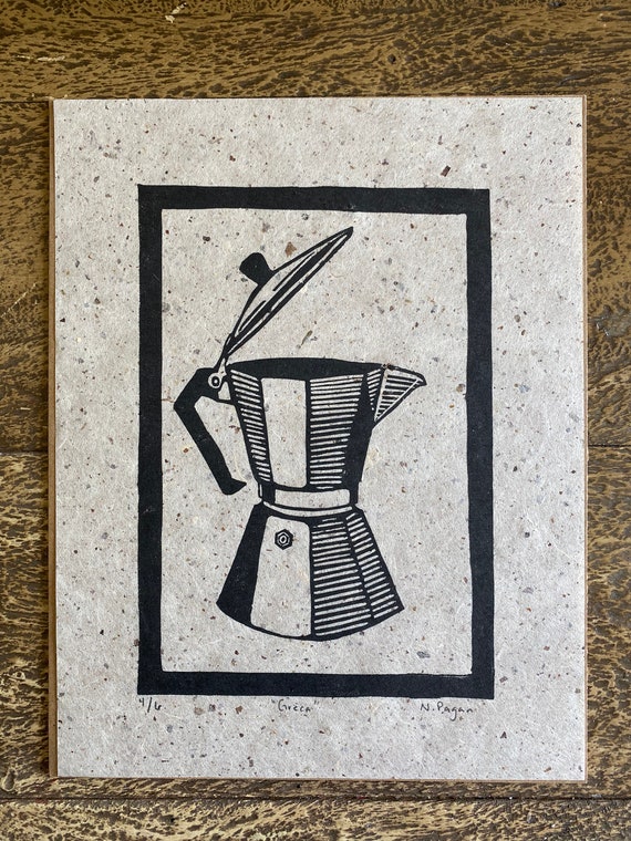 La Greca Original Linocut Print 
