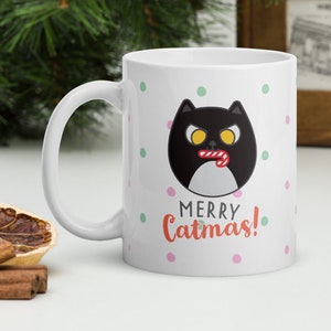 Cute Cat-Mas Mug | Cat Lovers | Cat Coffee Mug | Christmas Gift | Cat Themed Gift | White Elephant Gift