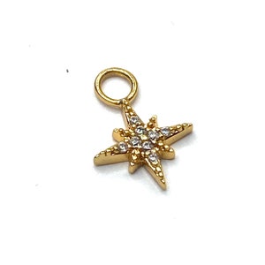 Star CZ charm, earring charm , mix and match earrings, customized earrings, barbell charm, dangling charm earrings, gift for her