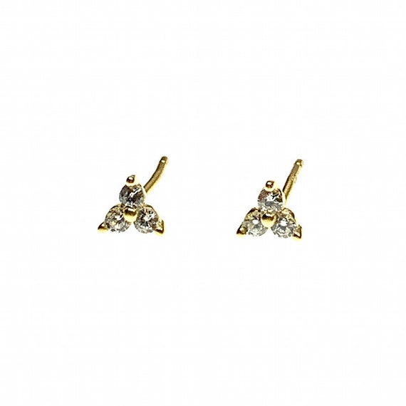 Sterling Silver Small Cḣanel Inspired CZ Studs (ST-1406) - House of  Jewellery