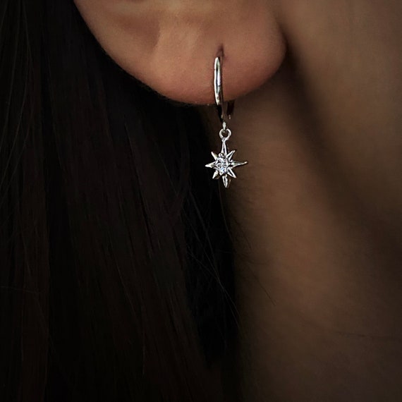 Silver huggie hoops on sale with charms