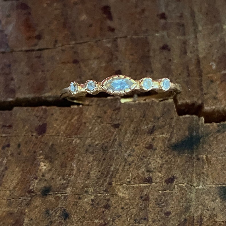 Solid 14K gold ring gold ring with CZ anniversary CZ ring engagement ring stackable ring gift gold ring dainty gold ring premium
